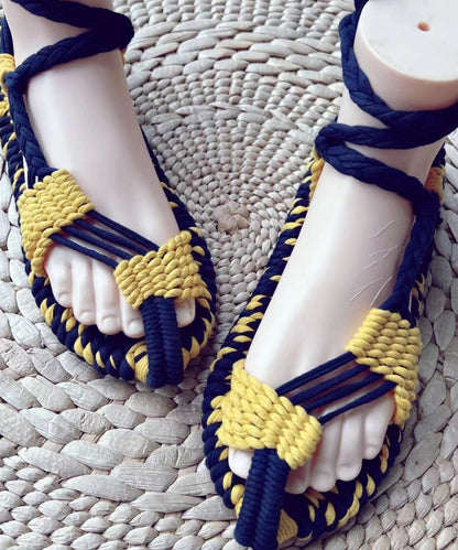Handmade Knit Fabric Hollow Out Walking Sandals