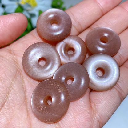 12-33mm Obsidian & Crystal Donut Pendants for Healing