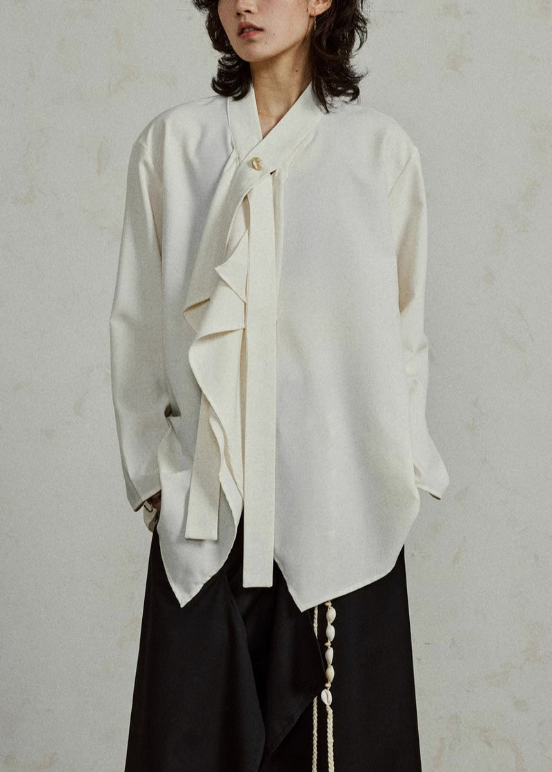 Apricot Cozy Ribbon Patchwork Top Fall