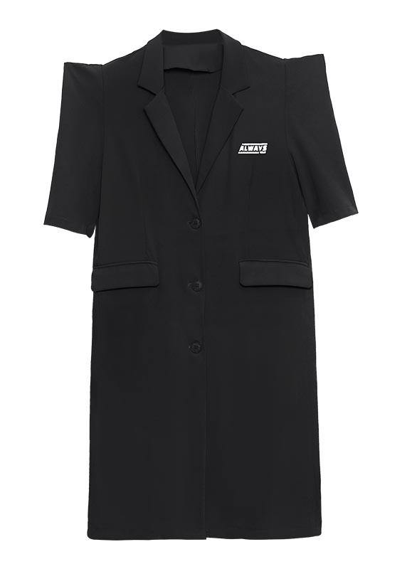 Blue Peter Pan Collar Button Pockets Long Shirt Top