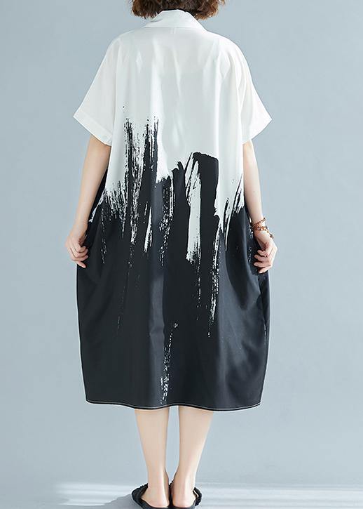 Modern Lapel Cotton Clothes for Work Outfits Green Texture Dress