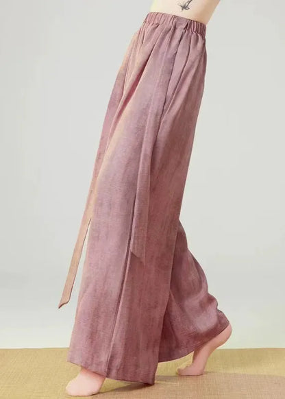 Pink Oversized Tie Dye Linen Pants Spring
