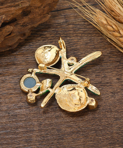 Green Zircon Pearl Shell Starfish Brooches