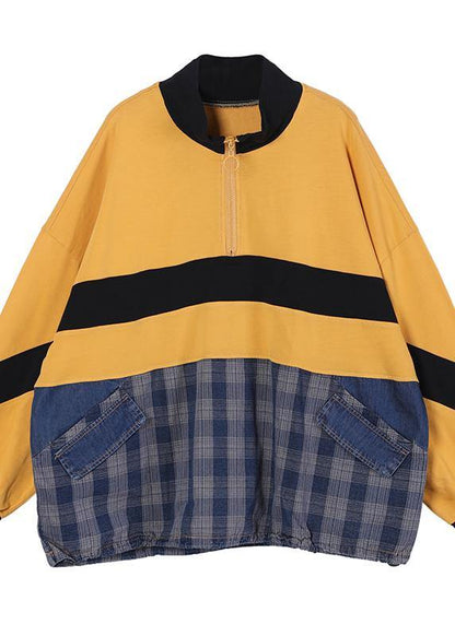 Patchwork Spring Italian Blouses Yellow Tops