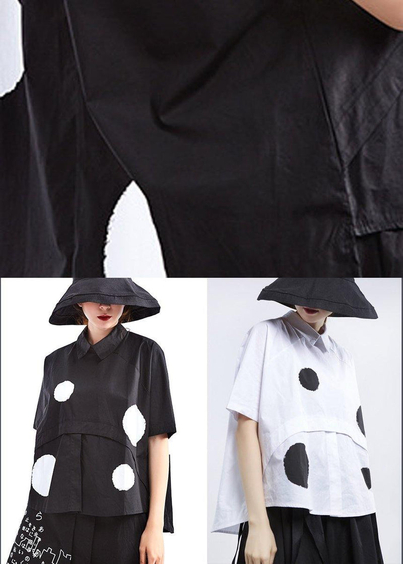 Black Dot Short Sleeve Cotton Shirts