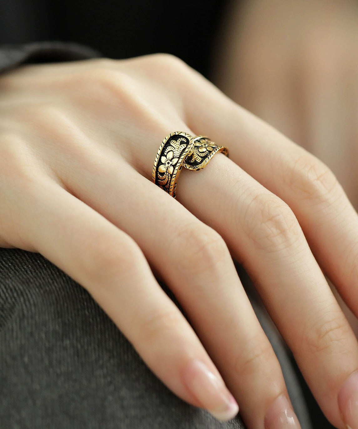 Gold Sterling Silver Ancient Gold Rings