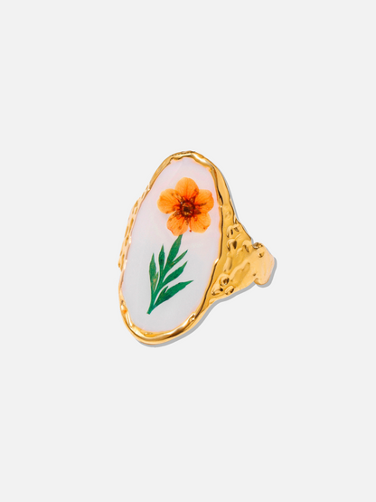Spring Adjustable White Ring Set