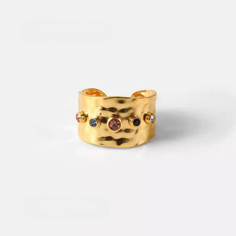 Remy Gold Pleated Geometric Ring