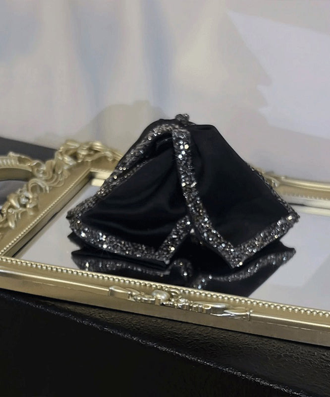 Black Zircon Bow Shark Clamp Hairpin