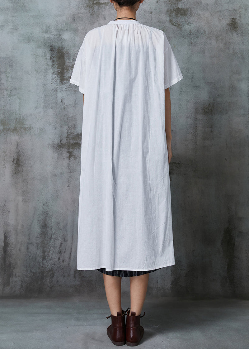 White Oversized Cotton Dress Two Pieces Set Summer