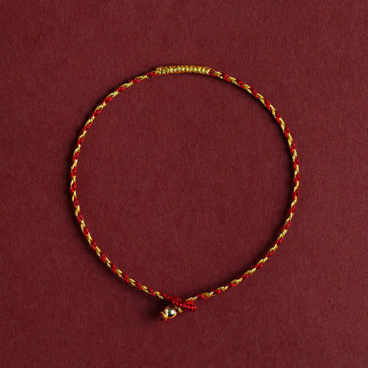 14k Gold Plated King Kong Knot Rope Bracelet for Spiritual Luck