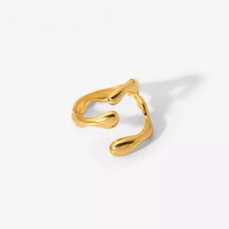 Remy Gold Pleated Geometric Ring