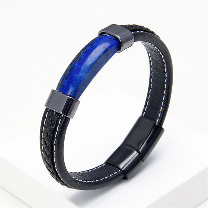 16-18cm Tiger Eye Leather Balance Bracelet