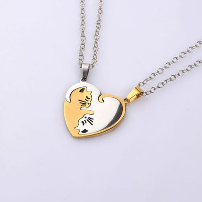 Cat Couple Necklaces for Feline-loving.