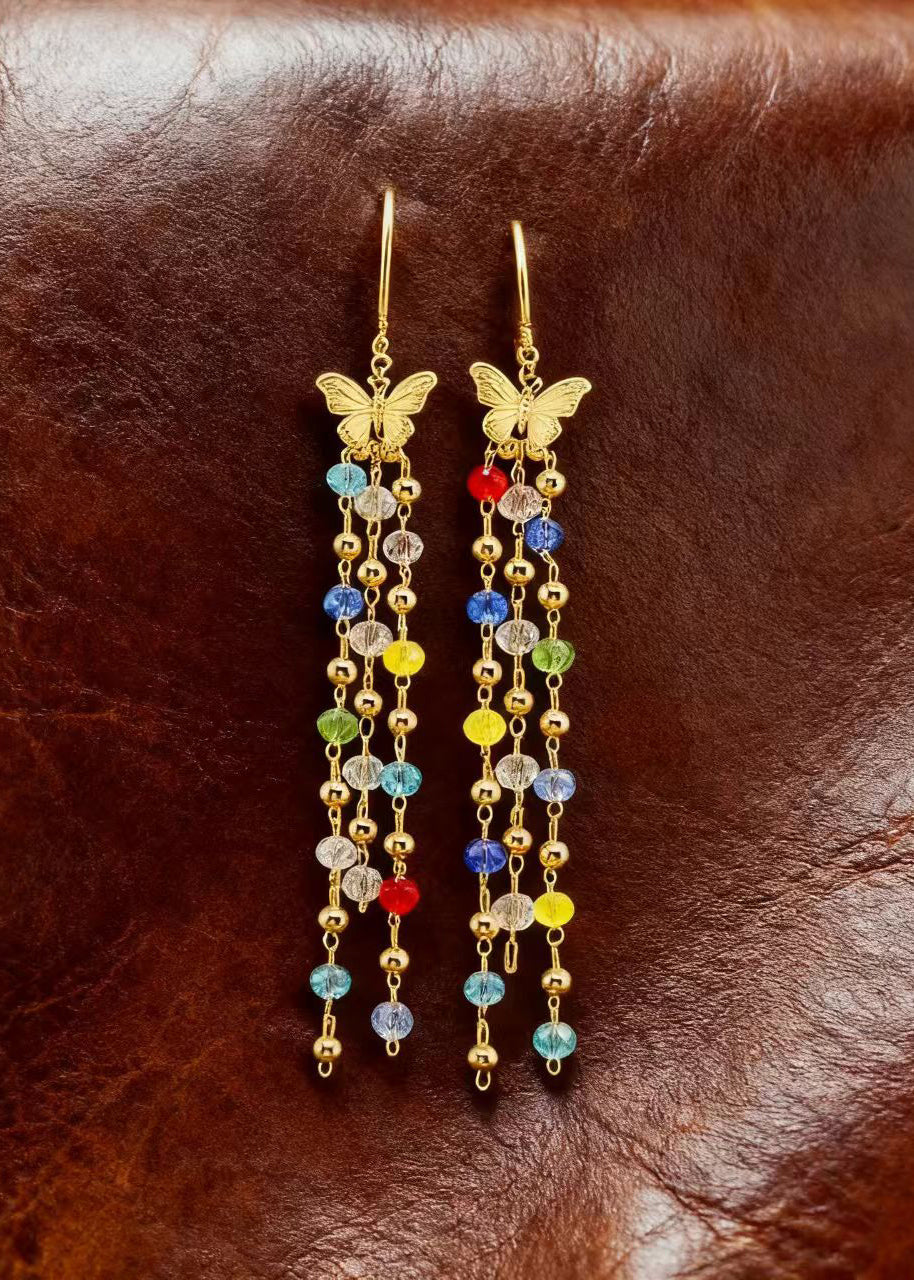 Tasseled Butterfly Acrylic Drop Earrings