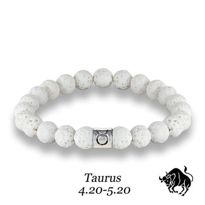 Handmade Lava Stone Zodiac Bracelet