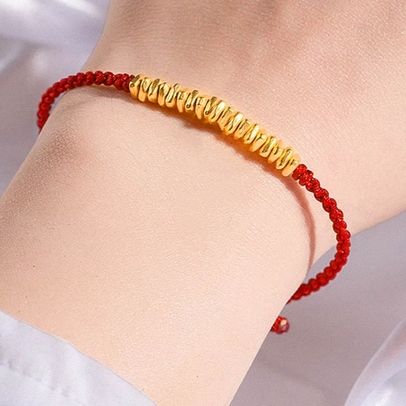 Handmade 999 Gold Protection Red String Braided Bracelet