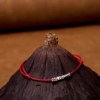 Sterling Silver Red String Bracelet Ultra-thin Rope Protection