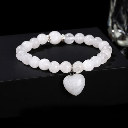Green Aventurine Love Heart Balance Bracelet 8mm Beads