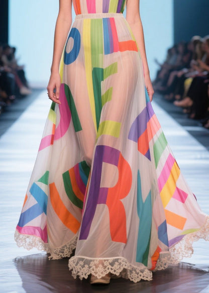 Fitted Apricot Cold Shoulder Print Chiffon Beach Dress Summer