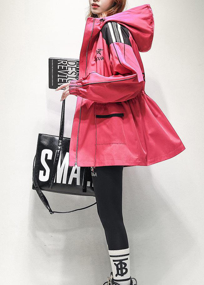 Rose Letter Embroideried Pockets Cotton Jacket Spring