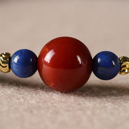Buddha Stones Small Lazurite Lapis Lazuli Agate Ultra-thin Beads Positive Bracelet