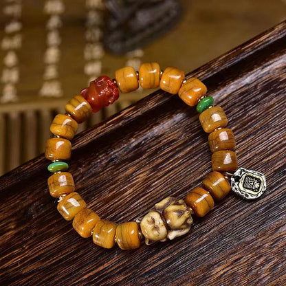 Tibetan Yak Bone Camel Bone Dzi Bead Balance Bracelet