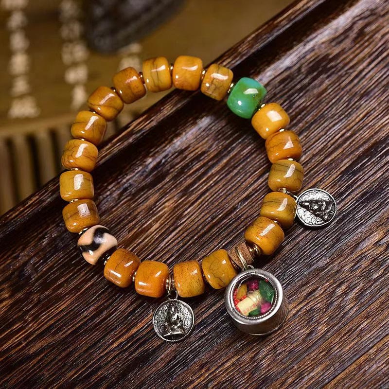 Buddha Stones Tibetan Bone Beads Dzi Bead Fox Balance Bracelet