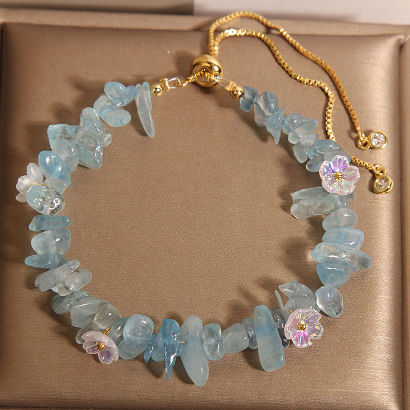 Buddha Stones Various Gravel Crystals White Crystal Blue Crystal Protection Bracelet