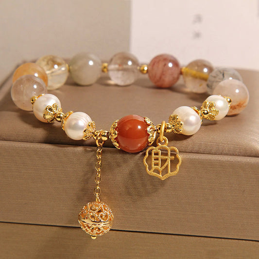 8mm Rutilated Quartz Fortune Spiritual Bracelet