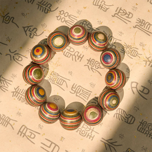 Buddha Stones Colorful Rainbow Eucalyptus Balance Bracelet