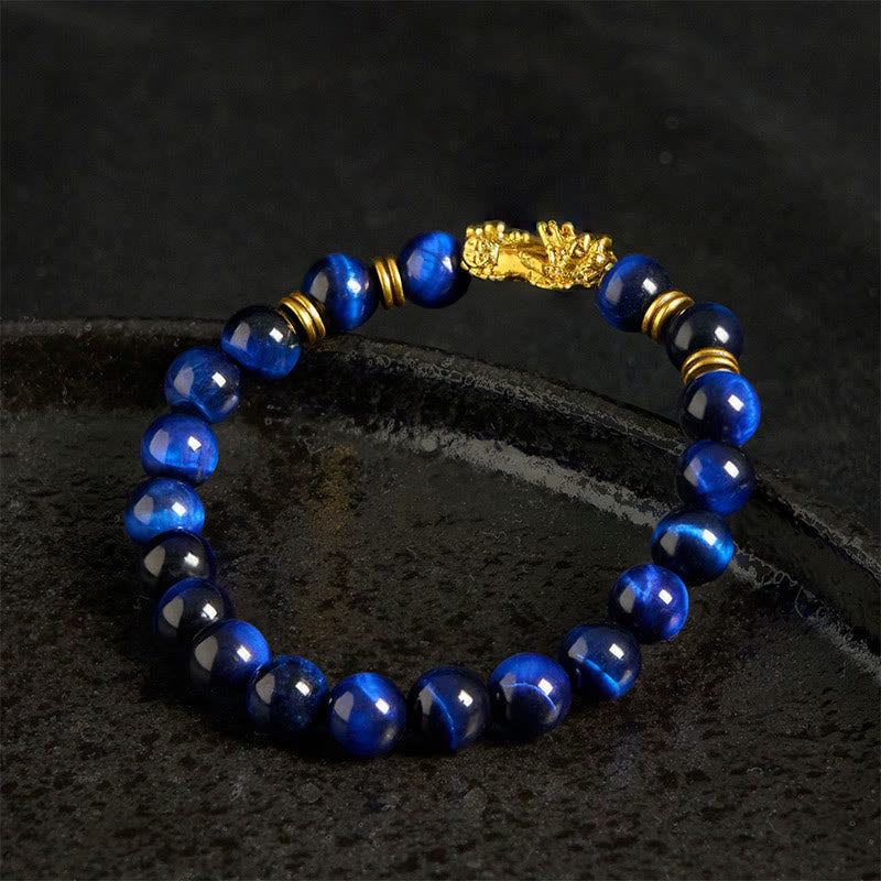 Buddha Stones Various Color Tiger Eye Beads Spacer Beads Pixiu Wealth Courage Bracelet
