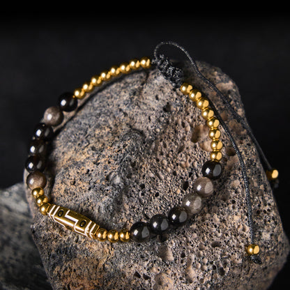 Buddha Stones Bone Pattern Tiger Eye Courage Beads Bracelet