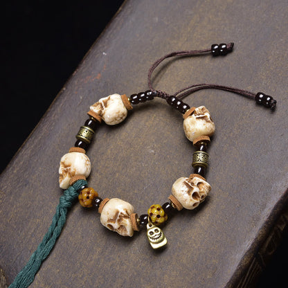 Buddha Stones Tibet Bone Beads Coconut Shell the Lord of the Corpse Forest Happiness Bracelet