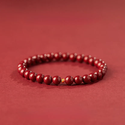 Buddha Stones 925 Sterling Silver Cinnabar Beads Blessing Bracelet