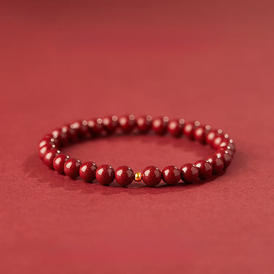 Buddha Stones 925 Sterling Silver Cinnabar Beads Blessing Bracelet