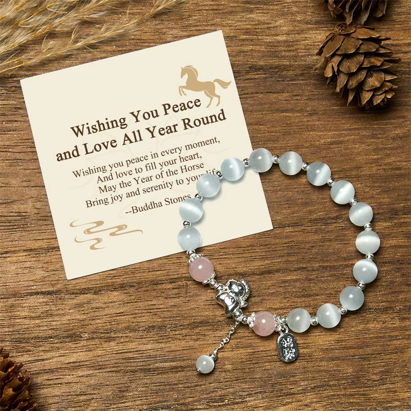Buddha Stones "wishing You Peace and Love All Year Round" Year of the Horse Includes Gift Message Card