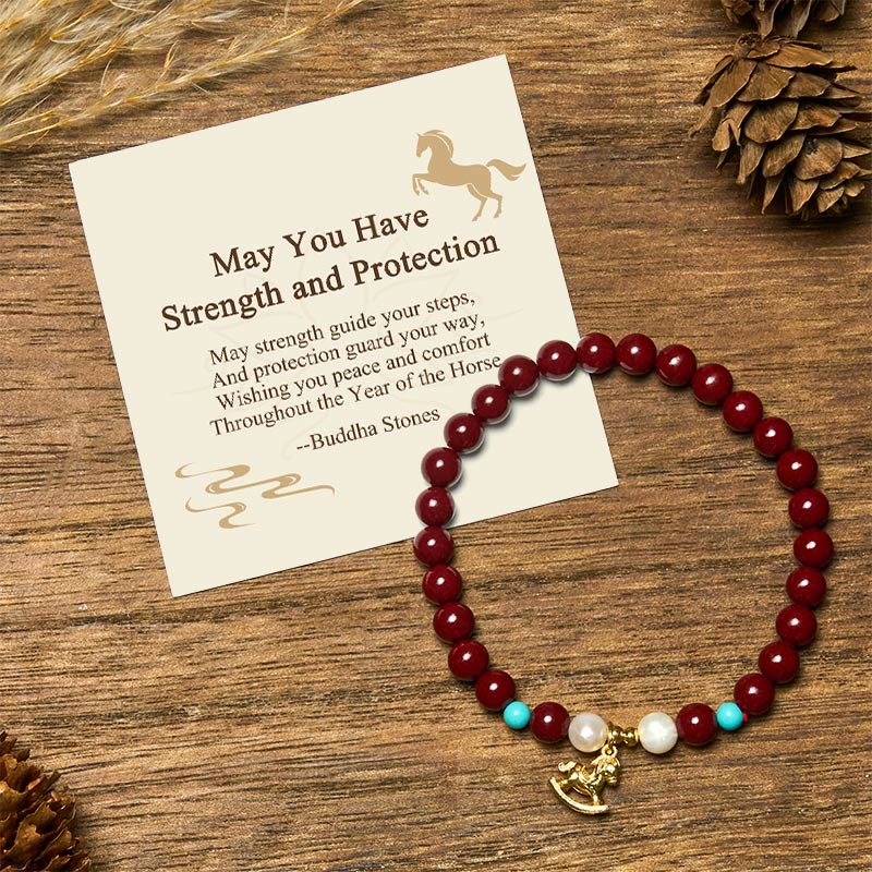Buddha Stones "may You Have Strength and Protection" Year of the Horse Includes Gift Message Card