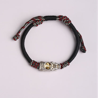 Buddha Stones Pi Xiu Wealth Luck Hand-woven Rope Bracelet