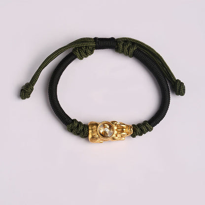 Buddha Stones Pi Xiu Wealth Luck Hand-woven Rope Bracelet