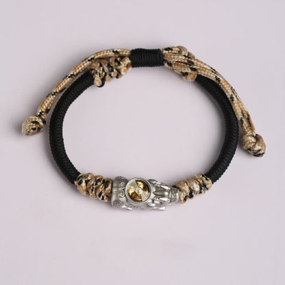 Buddha Stones Pi Xiu Wealth Luck Hand-woven Rope Bracelet