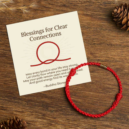 Buddha Stones "blessings for Clear Connections" 925 Sterling Silver Lucky Golden Bead String Bracelet Anklet Includes Gift Message Card