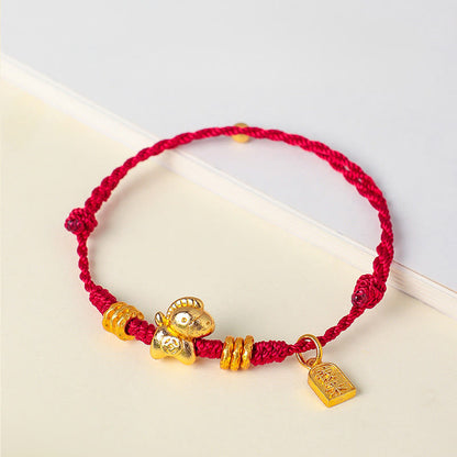 Buddha Stones Year of the Horse Success Strength Braided String Adjustable Bracelet