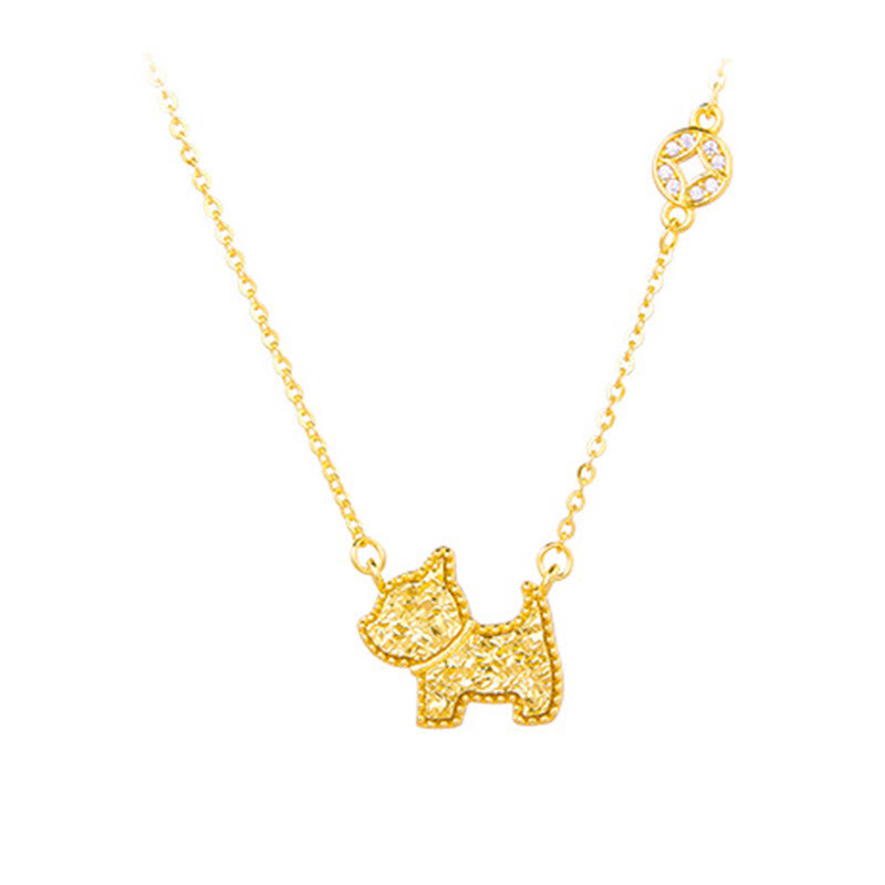 Buddha Stones Year of the Horse Chinese Zodiac 925 Sterling Silver Coin Design Blessing Chain Necklace Pendants