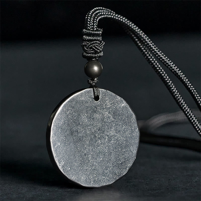 Buddha Stones Circle Simple Design Authentic Shungite Stone Protection Necklace Pendant