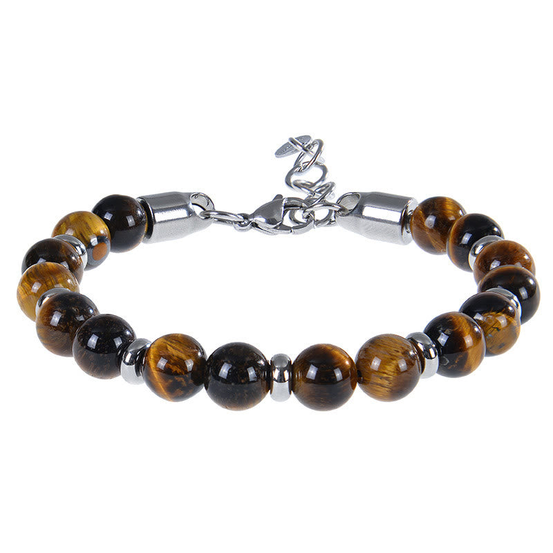 Buddha Stones Tiger Eye Various Natural Stone Beads Protection Bracelet