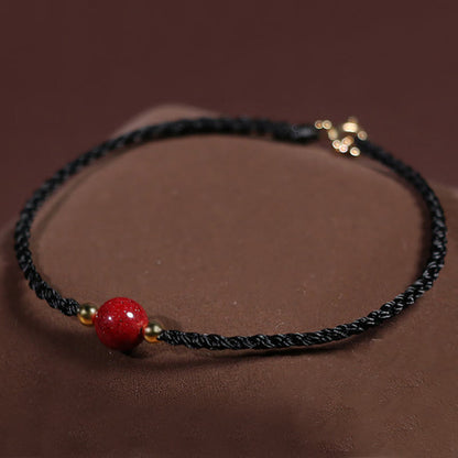 Buddha Stones Cinnabar Red String Blessing Keep Away Evil Spirits Bracelet