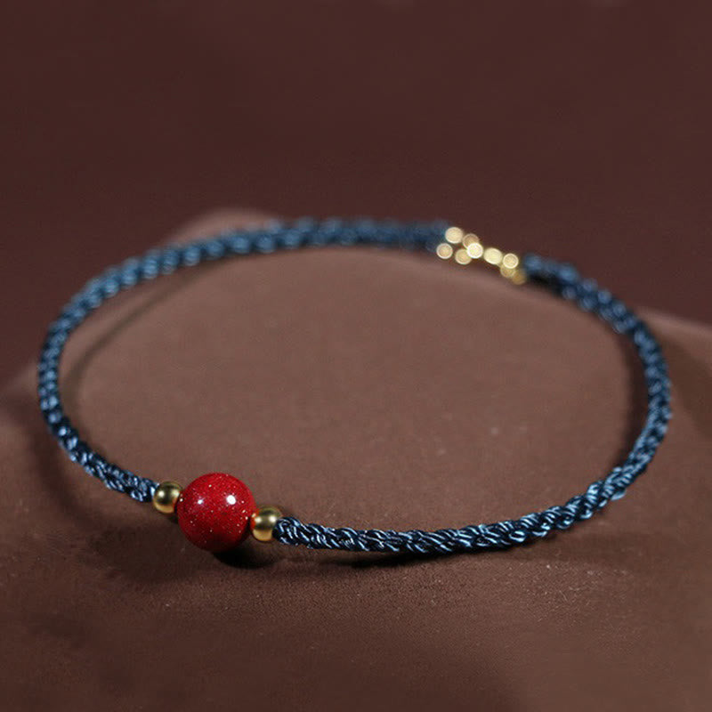 Buddha Stones Cinnabar Red String Blessing Keep Away Evil Spirits Bracelet
