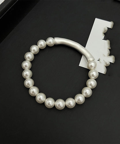 White Bamboo Joint Pearl Bracelet