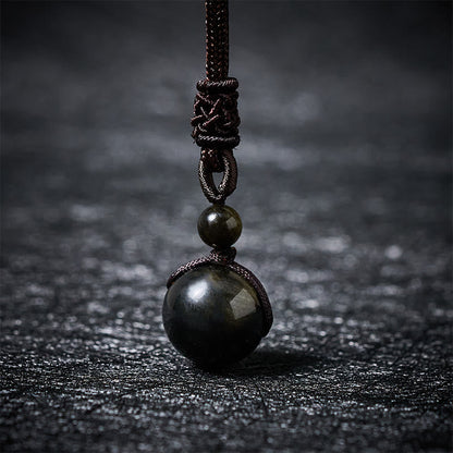 Buddha Stones Tiger's Eye Silver Sheen Obsidian Gold Sheen Obsidian Rainbow Obsidian Positive Necklace Pendant